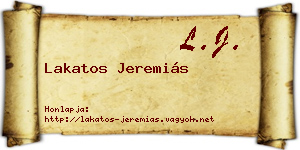 Lakatos Jeremiás névjegykártya